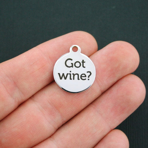 Got Wine Stainless Steel Charms - BFS001-0142