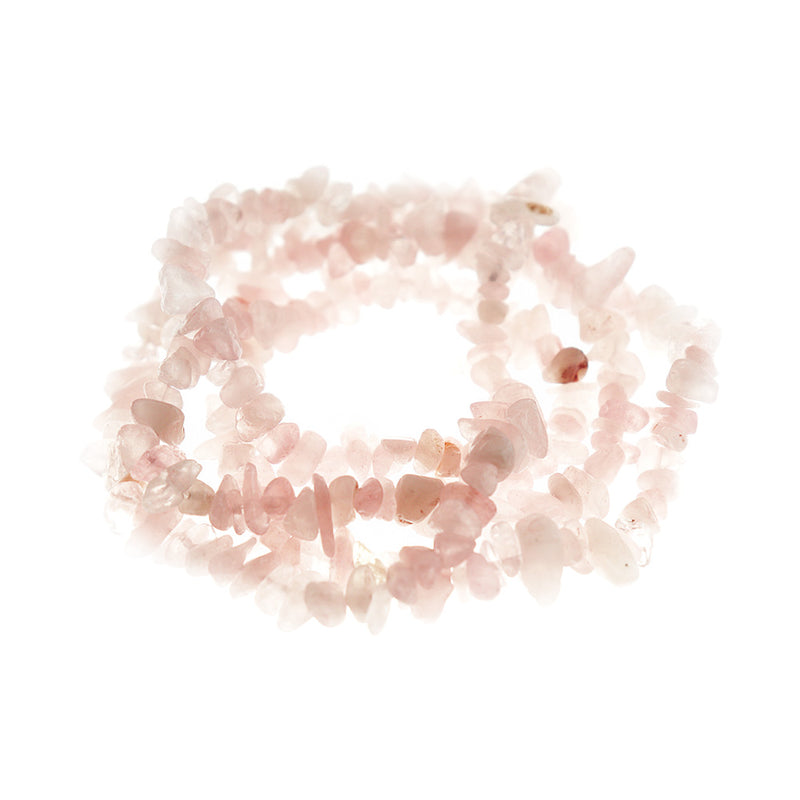 Perles de quartz rose naturel Chip 3mm - 16mm - Rose pétale - 1 brin 200 perles - BD1945