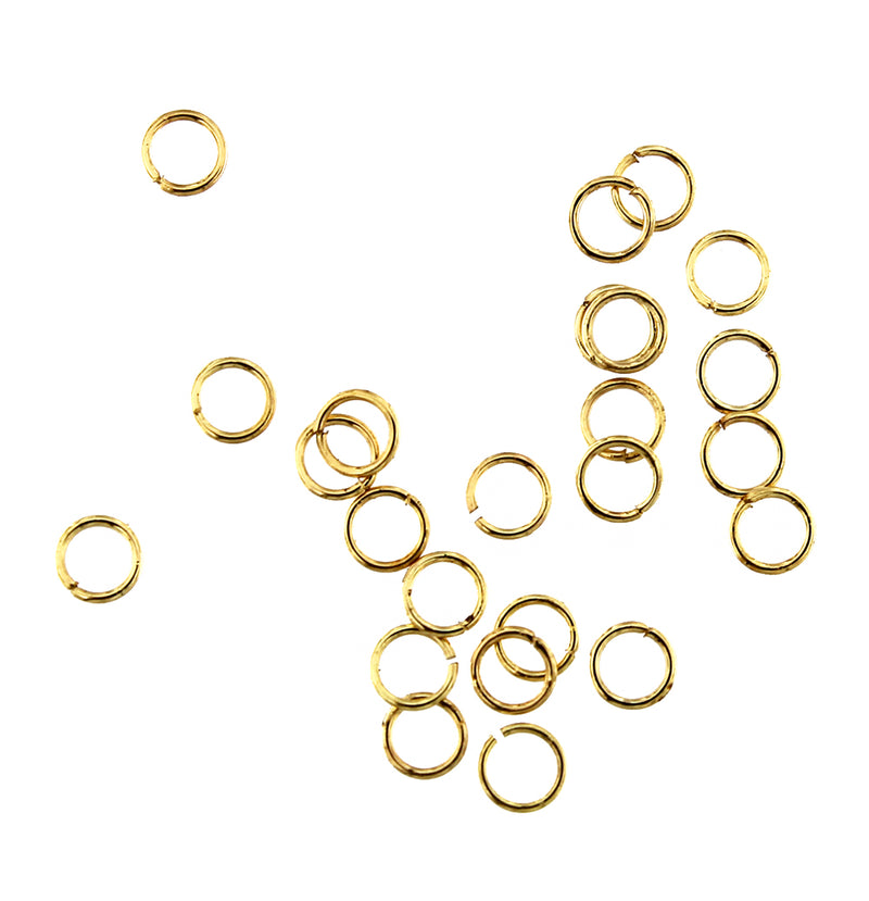 Gold Tone Jump Rings 3mm x 0.5mm - Open 24 Gauge - 50 Rings - J124