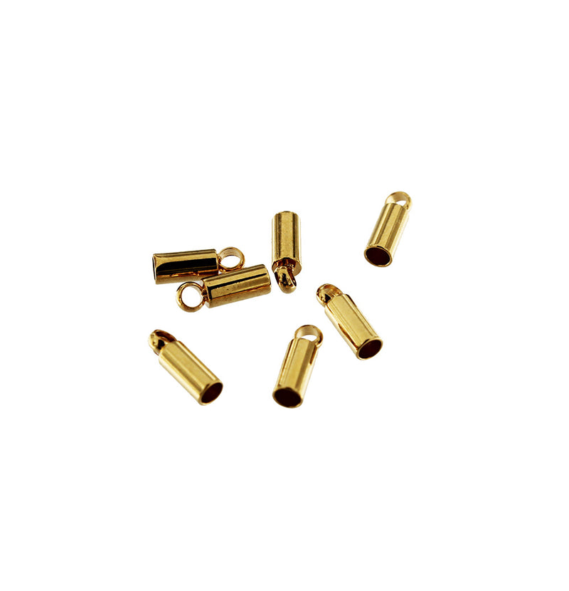 Gold Stainless Steel End Caps - 8mm x 2.5mm - 10 Pieces - FD711