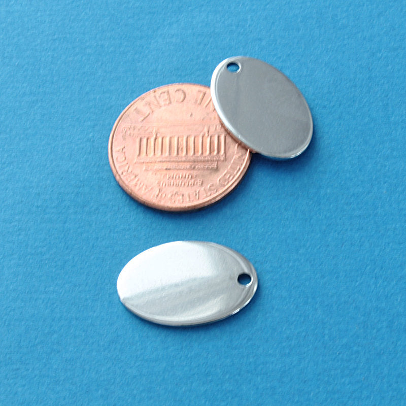 Ébauches d'estampage ovales - Acier inoxydable - 17,5 mm x 11 mm - 5 étiquettes - MT232