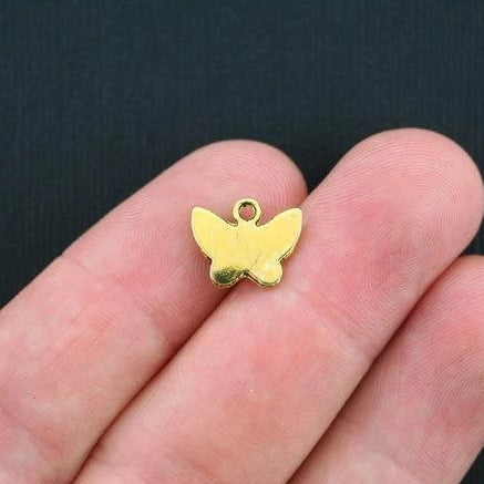 15 Butterfly Antique Gold Tone Charms - GC302