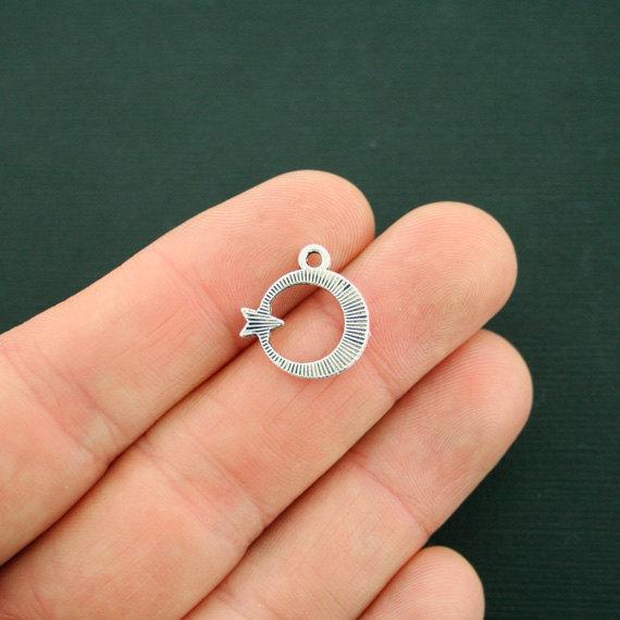 15 Crescent Moon Antique Silver Tone Charms - SC6765