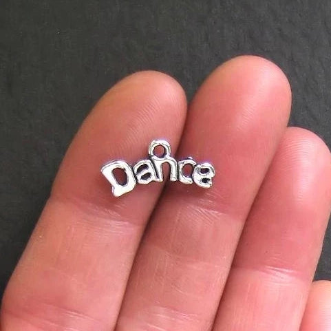 15 Dance Antique Silver Tone Charms - SC141