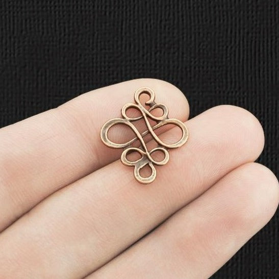 15 Knot Connector Antique Copper Tone Charms - BC070