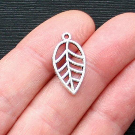 15 Leaf Antique Silver Tone Charms - SC1761