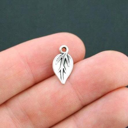 15 Leaf Antique Silver Tone Charms - SC4475