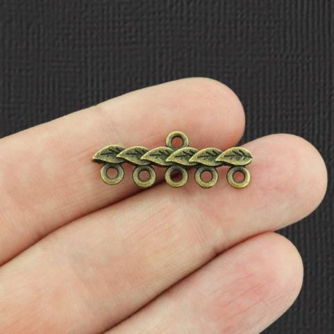 15 Leaf Chandelier Connector Antique Bronze Tone Charms - BC010