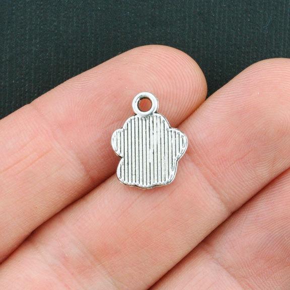 15 breloques de ton argent antique empreinte de patte - SC3896