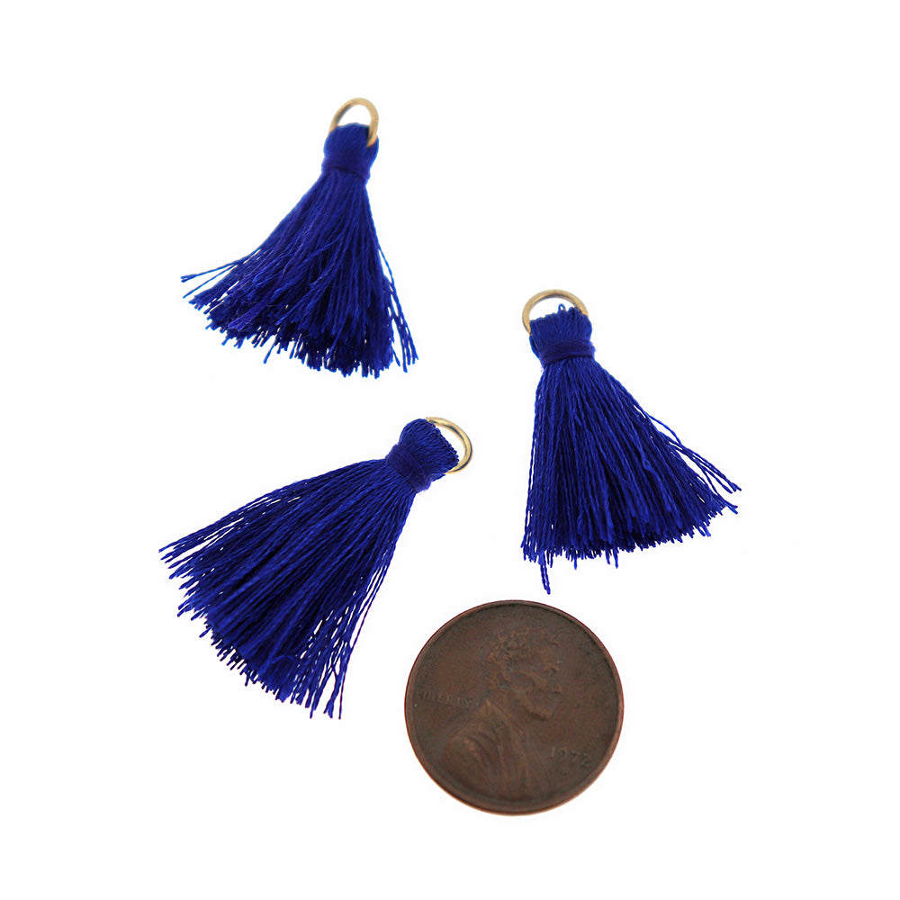 15 Polyester Tassels with Gold Tone Jump Ring - 26mm - Choose Your Color!