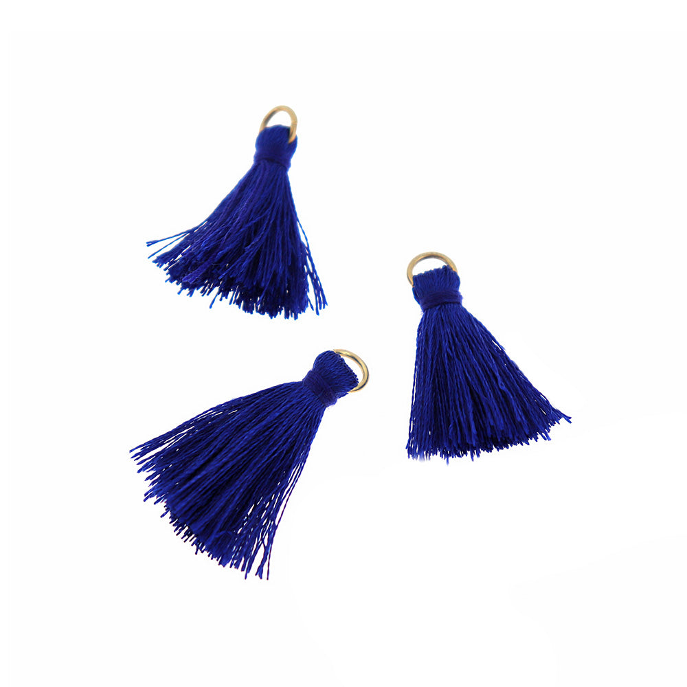 15 Polyester Tassels with Gold Tone Jump Ring - 26mm - Choose Your Color!