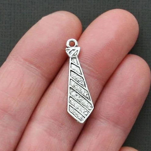 15 Tie Antique Silver Tone Charms - SC1783