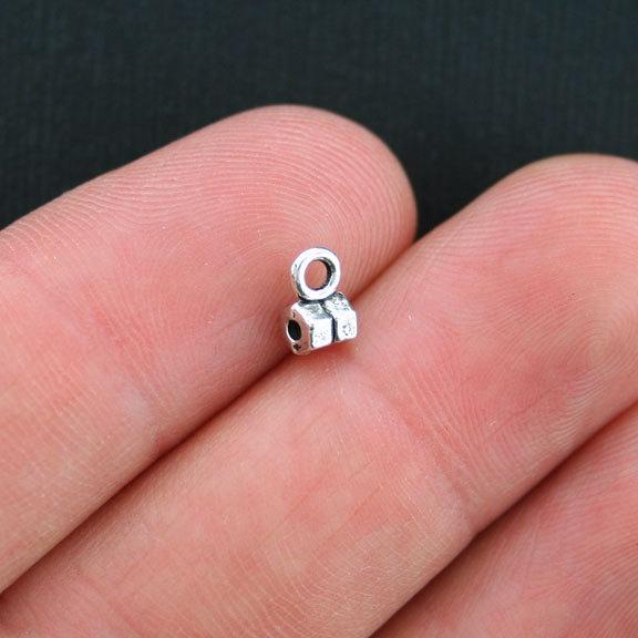 Bail Beads 7mm x 3mm - Antique Silver Tone - 15 Beads - SC1996