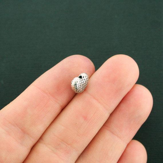 Heart Spacer Beads 8mm x 10mm - Silver Tone - 15 Beads - SC7579
