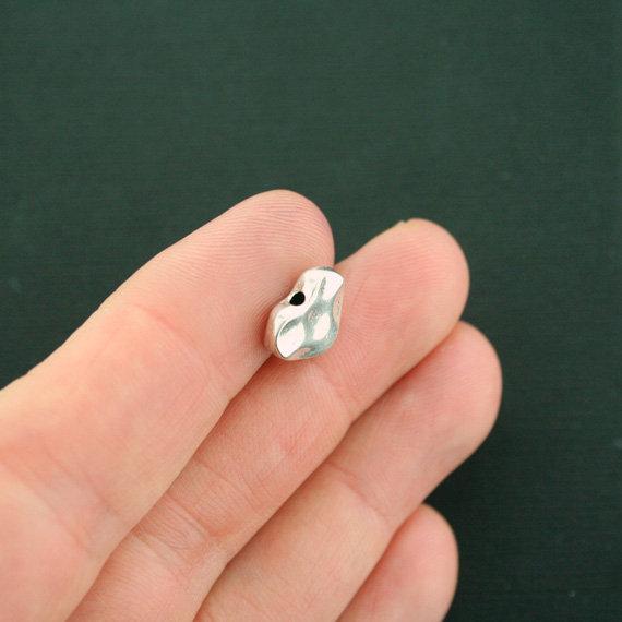 Heart Spacer Beads 9mm x 12mm x 3mm - Silver Tone - 15 Beads - SC7569