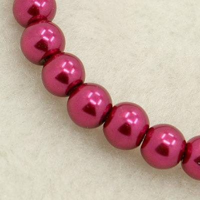 Round Glass Beads 10mm - Pearly Magenta - 15 Beads- BD361