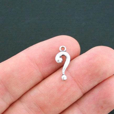 SALE 15 Question Mark Antique Silver Tone Charms - SC1246