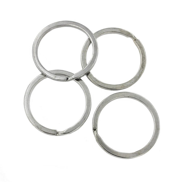 Silver Tone Key Rings - 32mm - 15 Pieces - Z690
