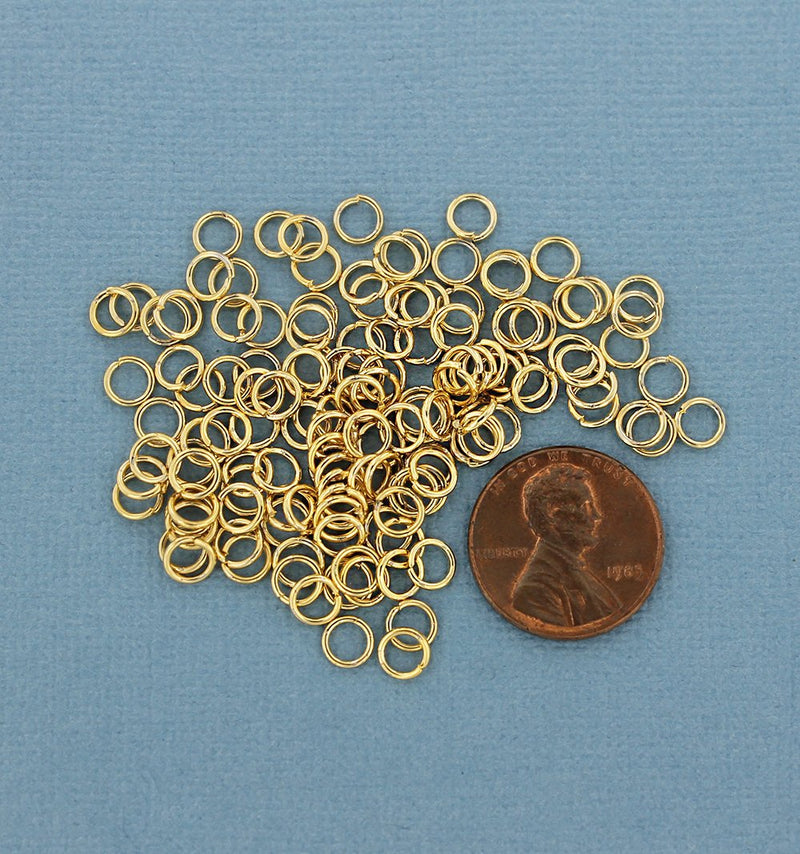 Gold Stainless Steel Jump Rings 5mm x 0.8mm - Open 20 Gauge - 15 Rings - SS035