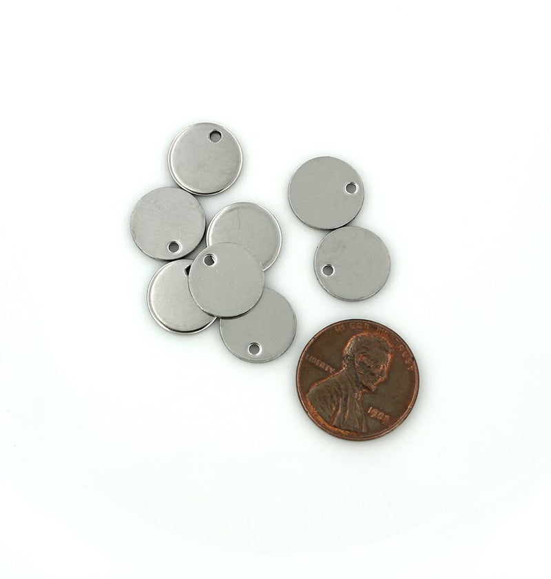 SALE Circle Stamping Blanks - Stainless Steel - 6mm - 15 Tags - MT297