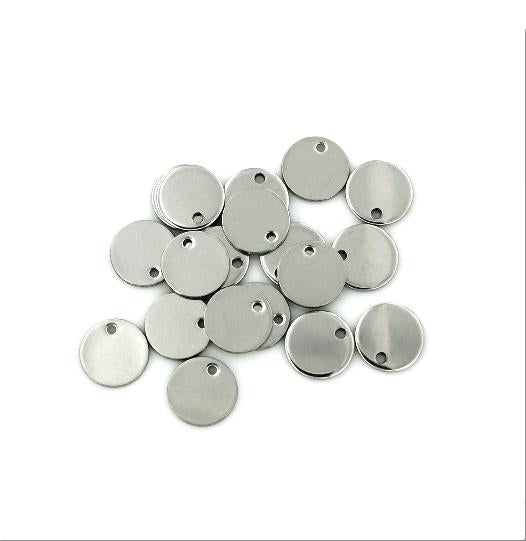 SALE Circle Stamping Blanks - Acier inoxydable - 6mm - 15 Tags - MT297
