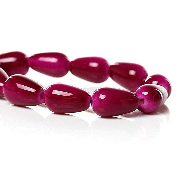 Perles de Verre Gouttes 14mm x 10mm - Rouge Bordeaux - 15 Perles - BD769