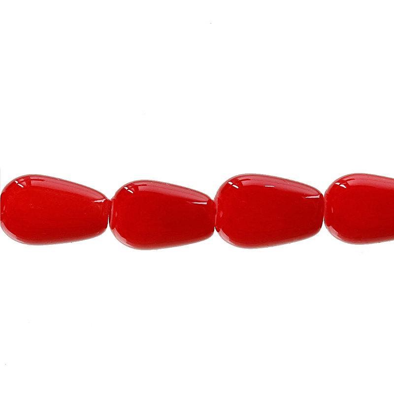 Teardrop Glass Beads 14mm x 10mm - Cardinal Red - 15 Beads - BD768