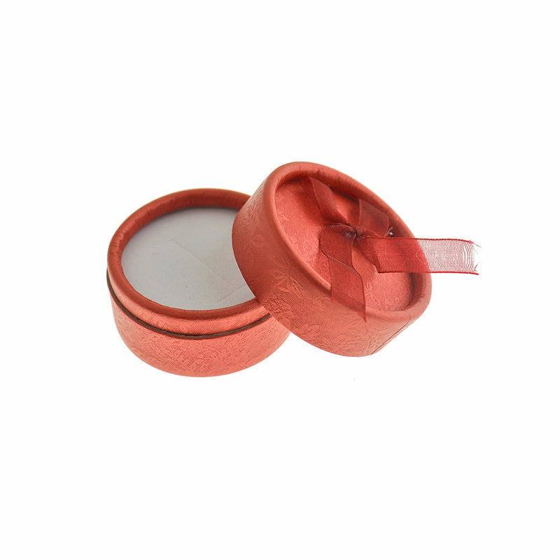 Red Round Jewelry Box - 54mm x 36mm - 2 Pieces - TL270