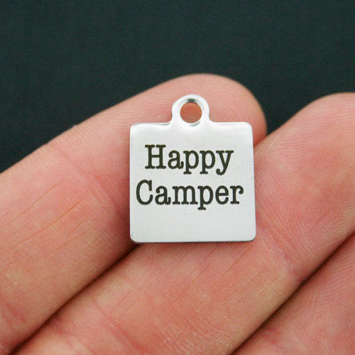 Charmes en acier inoxydable Happy Camper - BFS013-0150
