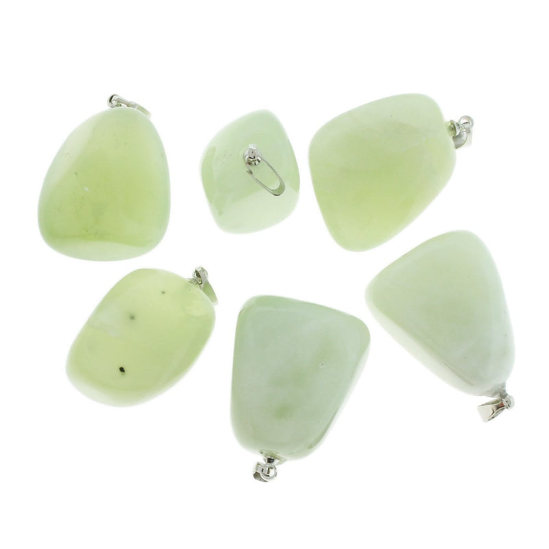 2 Natural Jade Gemstone Pendants 3D - GEM140