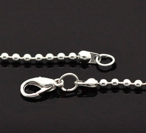 Silver Tone Ball Chain Necklaces 18" - 2.3mm - 4 Necklaces - N008