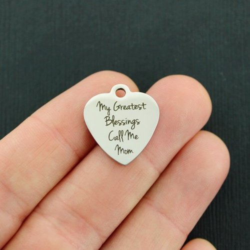 Mom Stainless Steel Charms - My greatest blessings call me - BFS011-1568