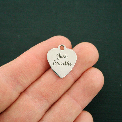 Breloques en acier inoxydable Just Breathe - BFS011-1597