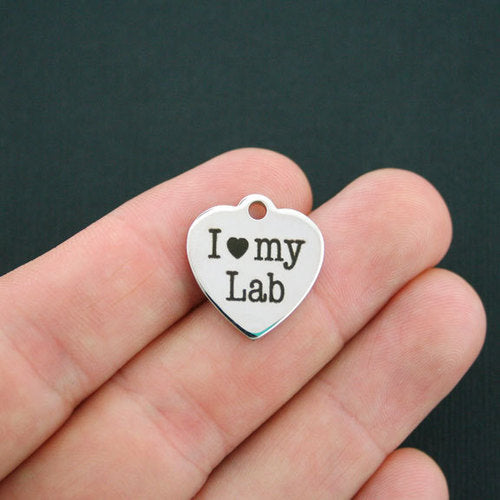 Lab Stainless Steel Charms - I love my - BFS011-0159