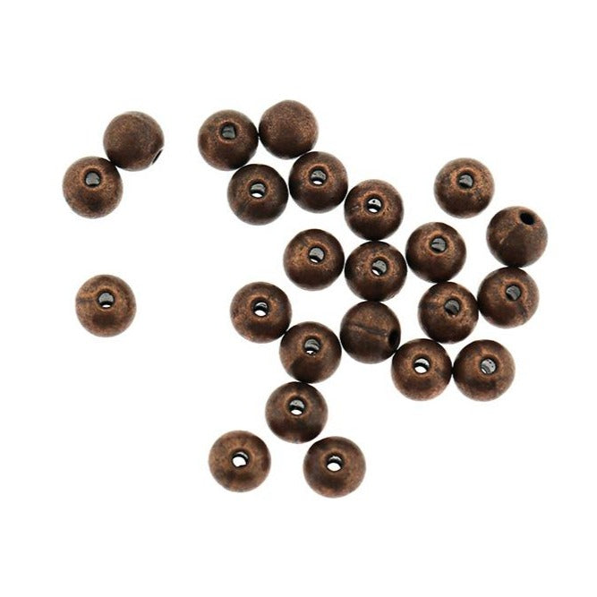 Spacer Metal Beads 6mm - Copper Tone - 100 Beads - BC040