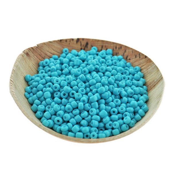 Seed Glass Beads 6/0 4mm - Aqua Blue - 50g 1000 Beads - BD2258