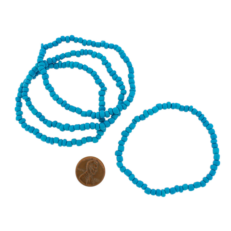 Seed Glass Bead Bracelet - 65mm - Sky Blue - 1 Bracelet - BB090
