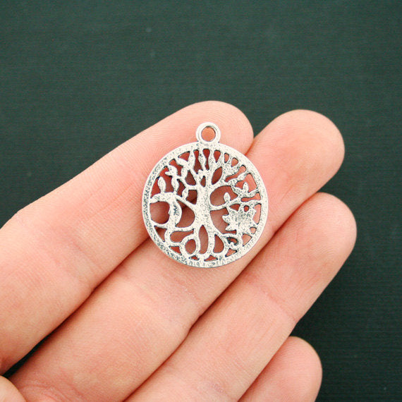 4 Tree of Life Antique Silver Tone Charms - SC6601