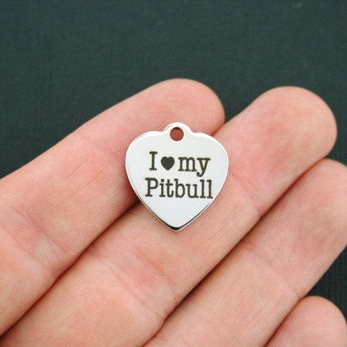 Pitbull Stainless Steel Charms - I love my - BFS011-0163