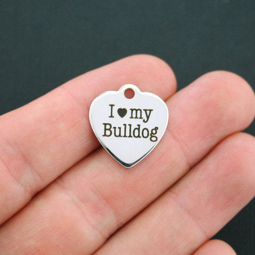 Bulldog Stainless Steel Charms - I love my - BFS011-0164