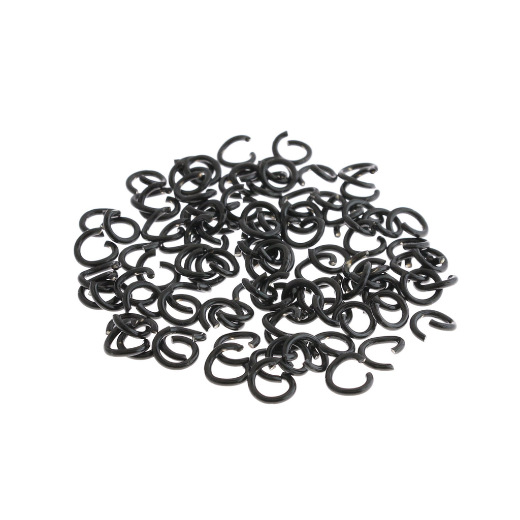 Jump Ring, size 7 mm, thickness 1 mm, black, 50 pc/ 1 pack