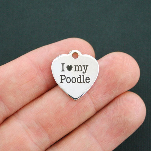 Poodle Stainless Steel Charms - I love my - BFS011-0168