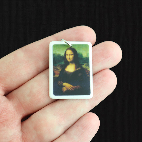 2 Mona Lisa Resin Charms 2 Sided - K171