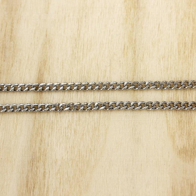 Stainless Steel Curb Chain Necklaces 24" - 2mm - 10 Necklaces - N530