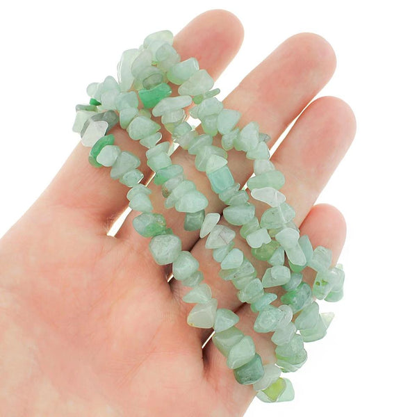 Perles d'aventurine naturelles Chip 5-8mm - Vert d'eau - 1 brin 260 perles - BD1018