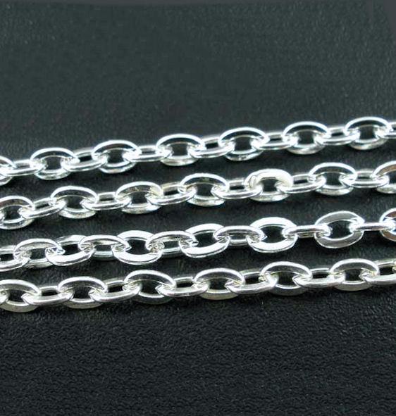 Bulk Silver Tone Cable Chain 16ft - 3mm - FD008