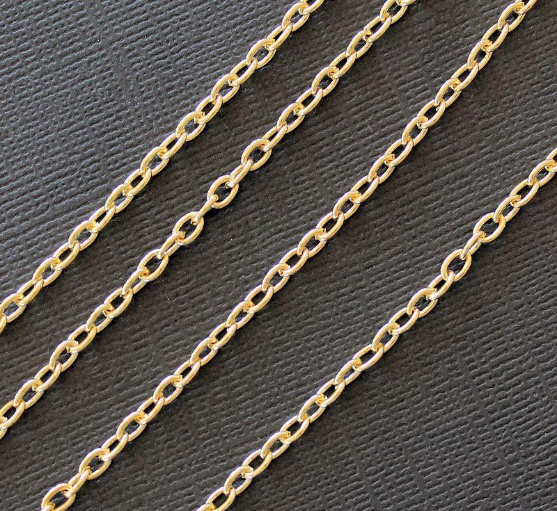BULK Gold Tone Cable Chain 16ft - 3mm - FD001