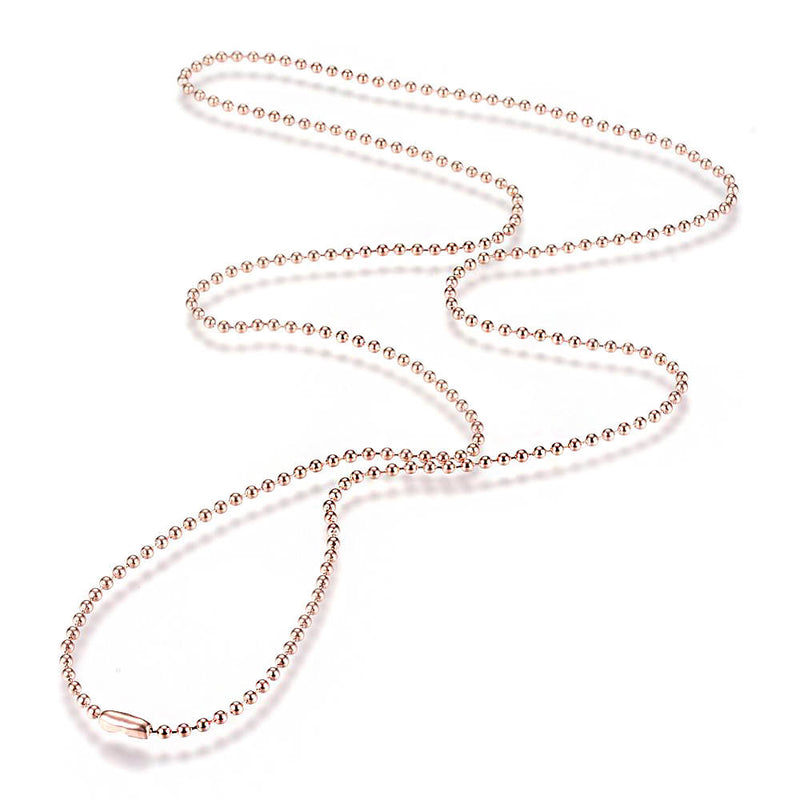 Rose Gold Stainless Steel Ball Chain Necklace 30" - 3mm - 1 Necklace - N401