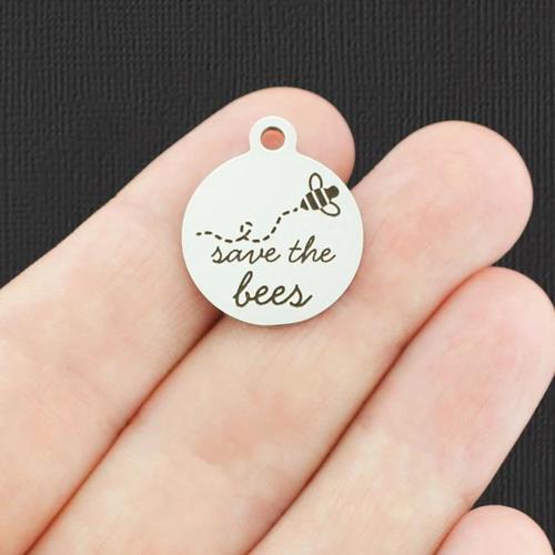 Save the Bees Stainless Steel Charms - BFS001-1713