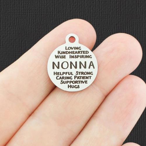 Nonna Word Collage Stainless Steel Charms - BFS001-1721